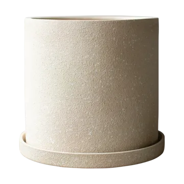 Grow pot Ø30 cm met schotel - Creme structure - DBKD