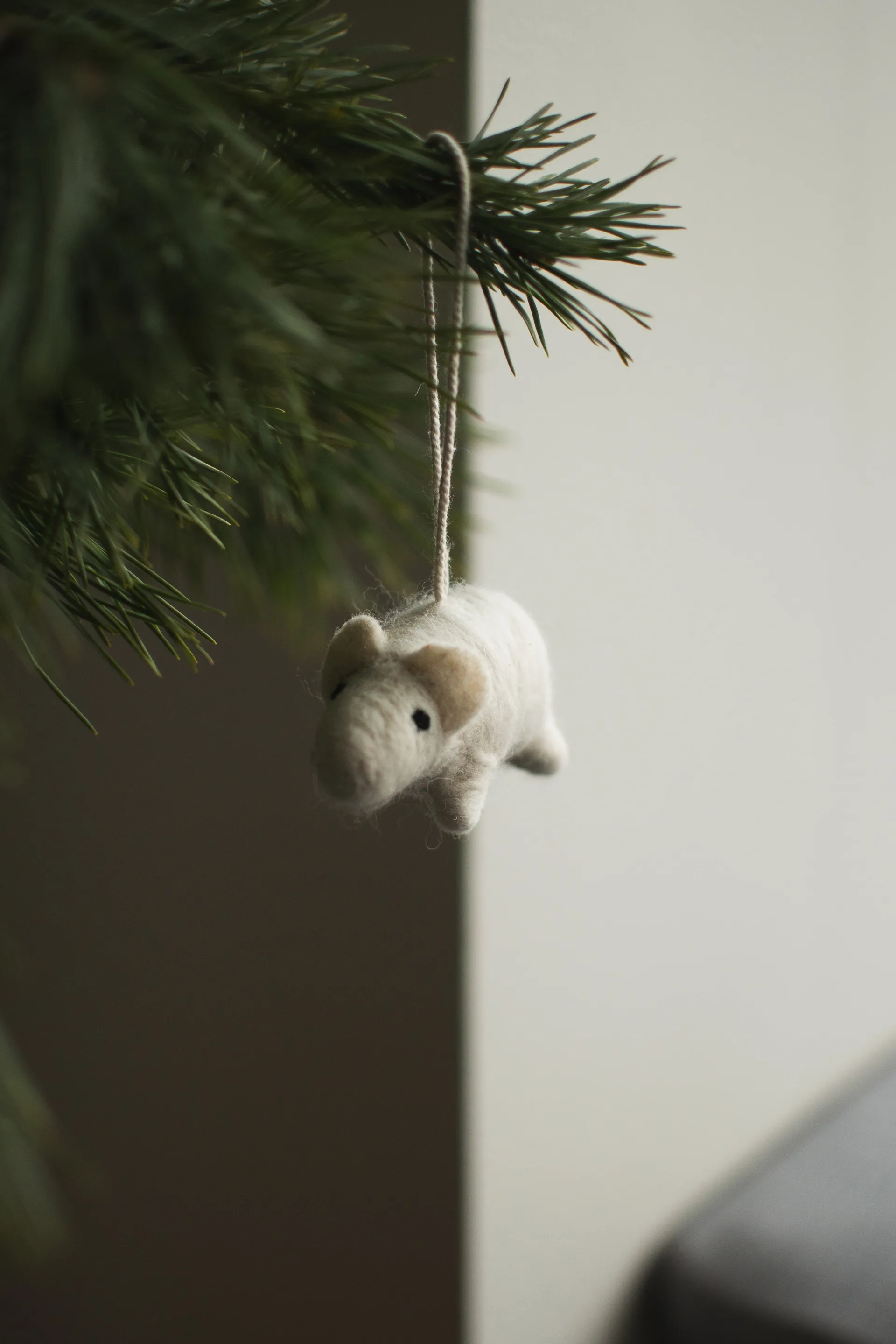 Hangend varken decoratiehanger, Wit DBKD