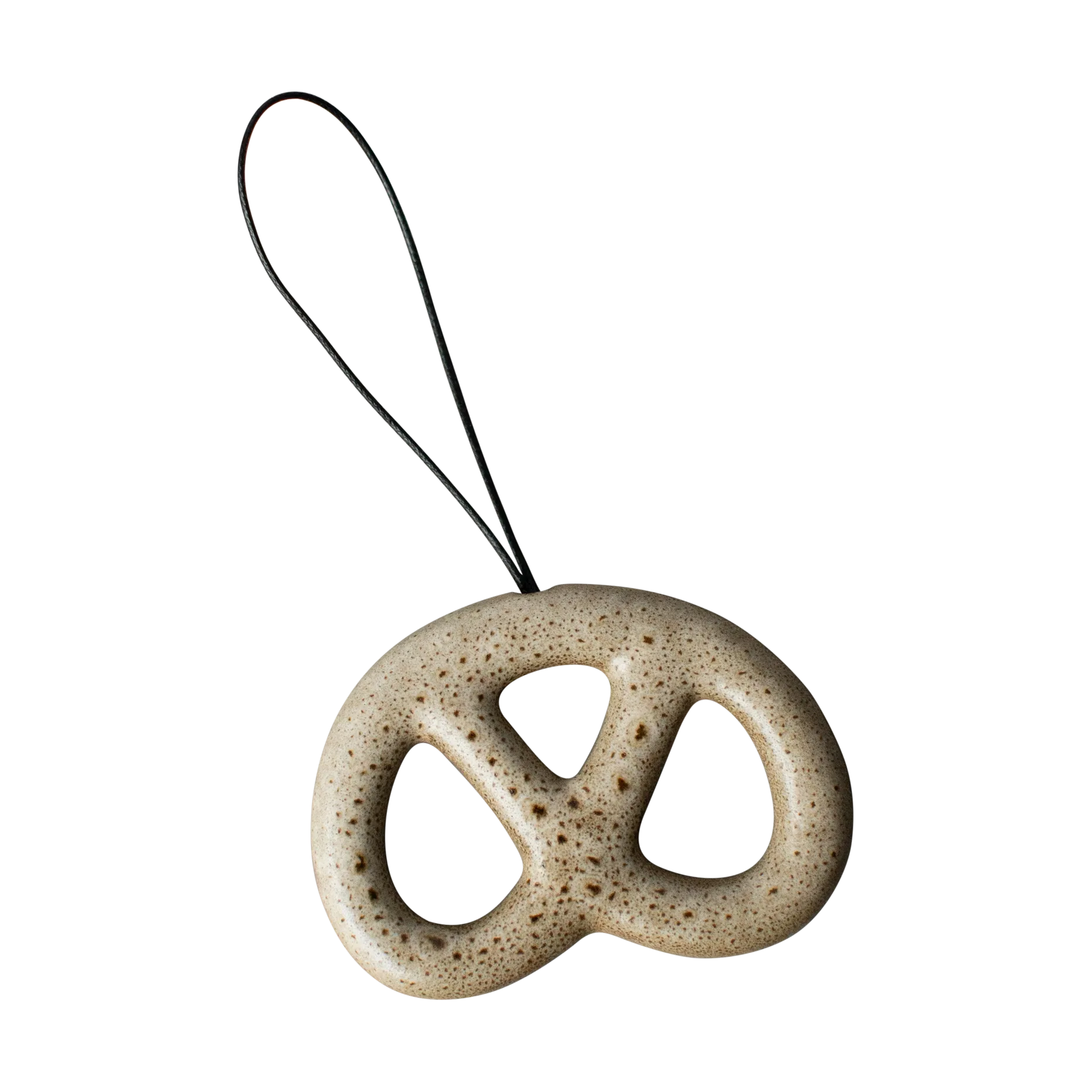 Hanging pretzel decoratiehanger, Beige DBKD