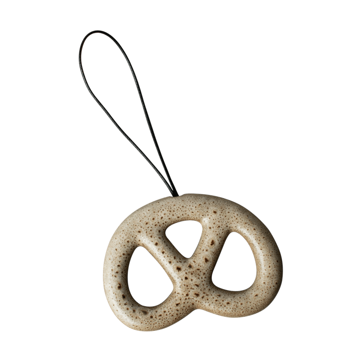 Hanging pretzel decoratiehanger, Beige DBKD