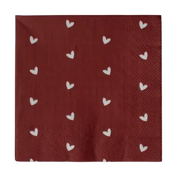 Heart papieren servet 33x33 cm 20-pack - Dark red - DBKD