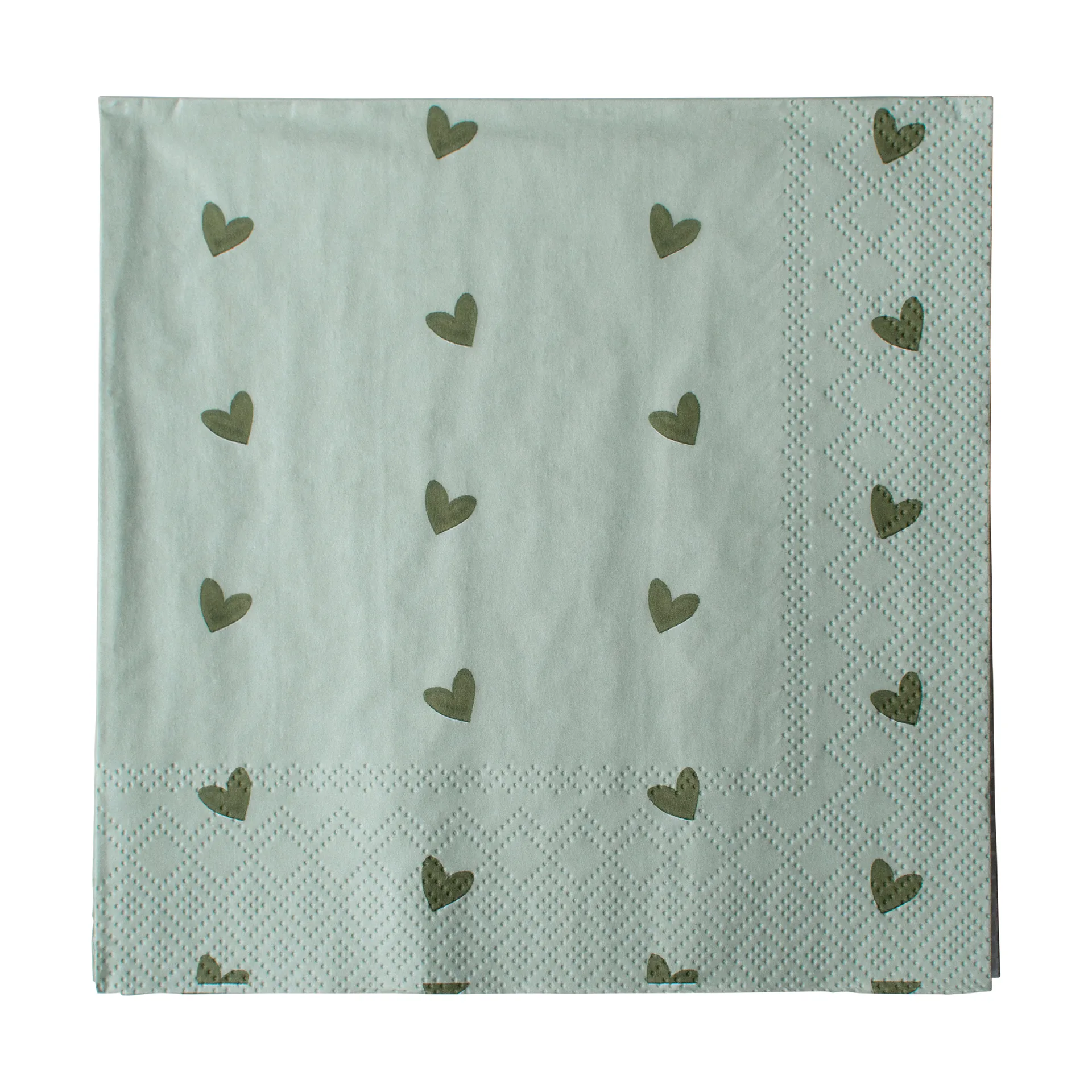 Heart papieren servet 33x33 cm 20-pack, Green DBKD