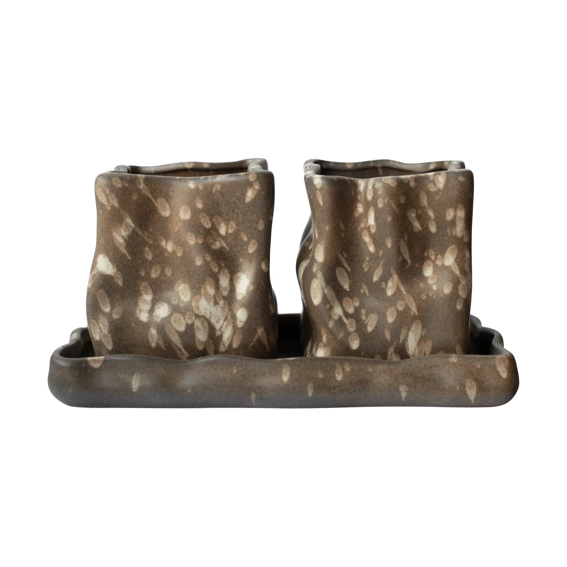Herb bloempot 3-delig, Brown dot DBKD