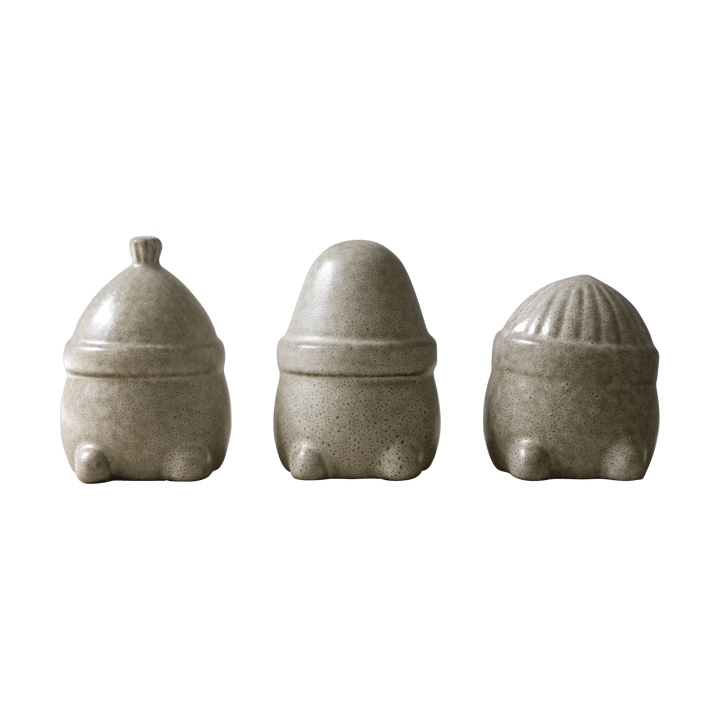 Hipster Triplets kerstdecoratie 3-pack - Beige - DBKD