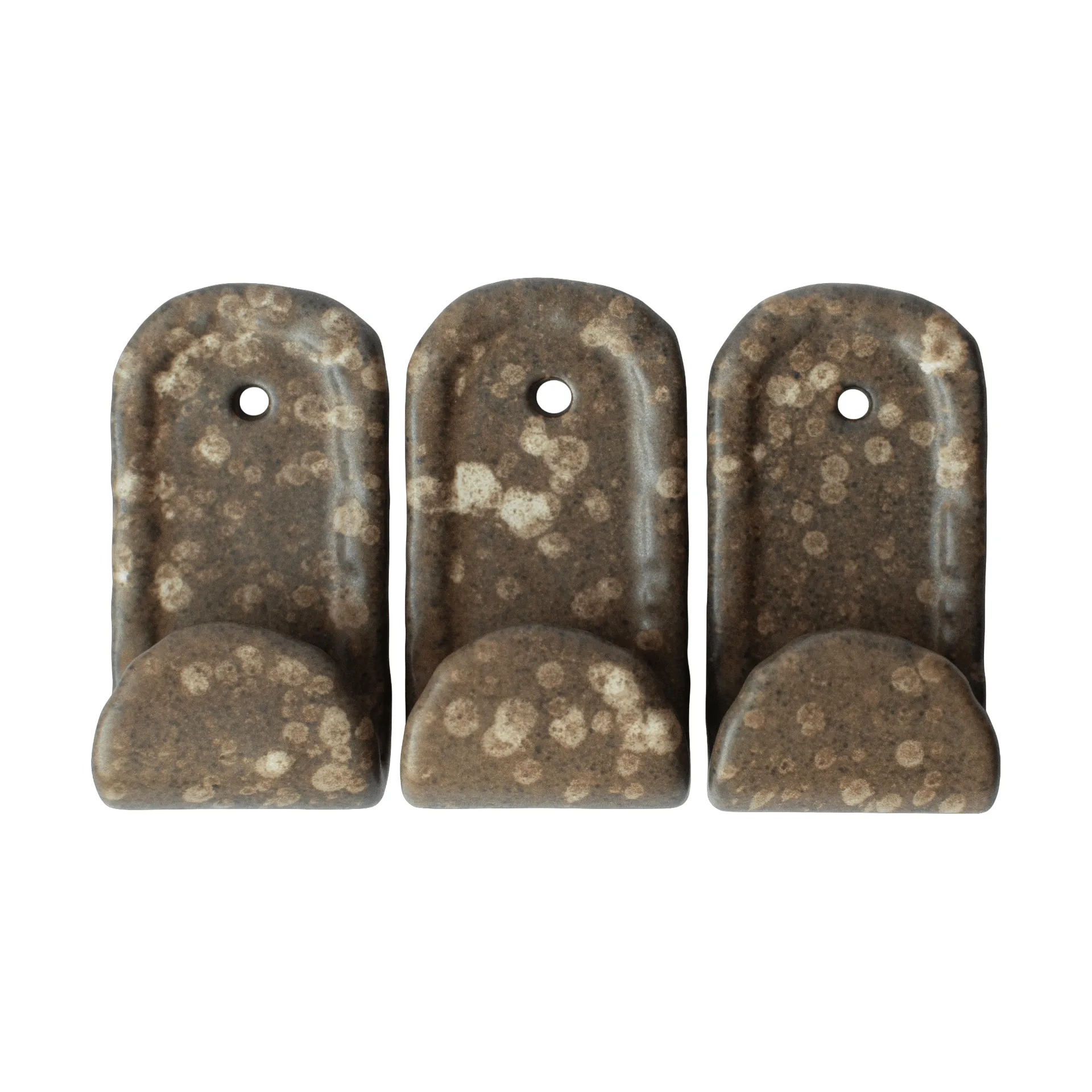 Hook haken 3-pack, Brown dot DBKD