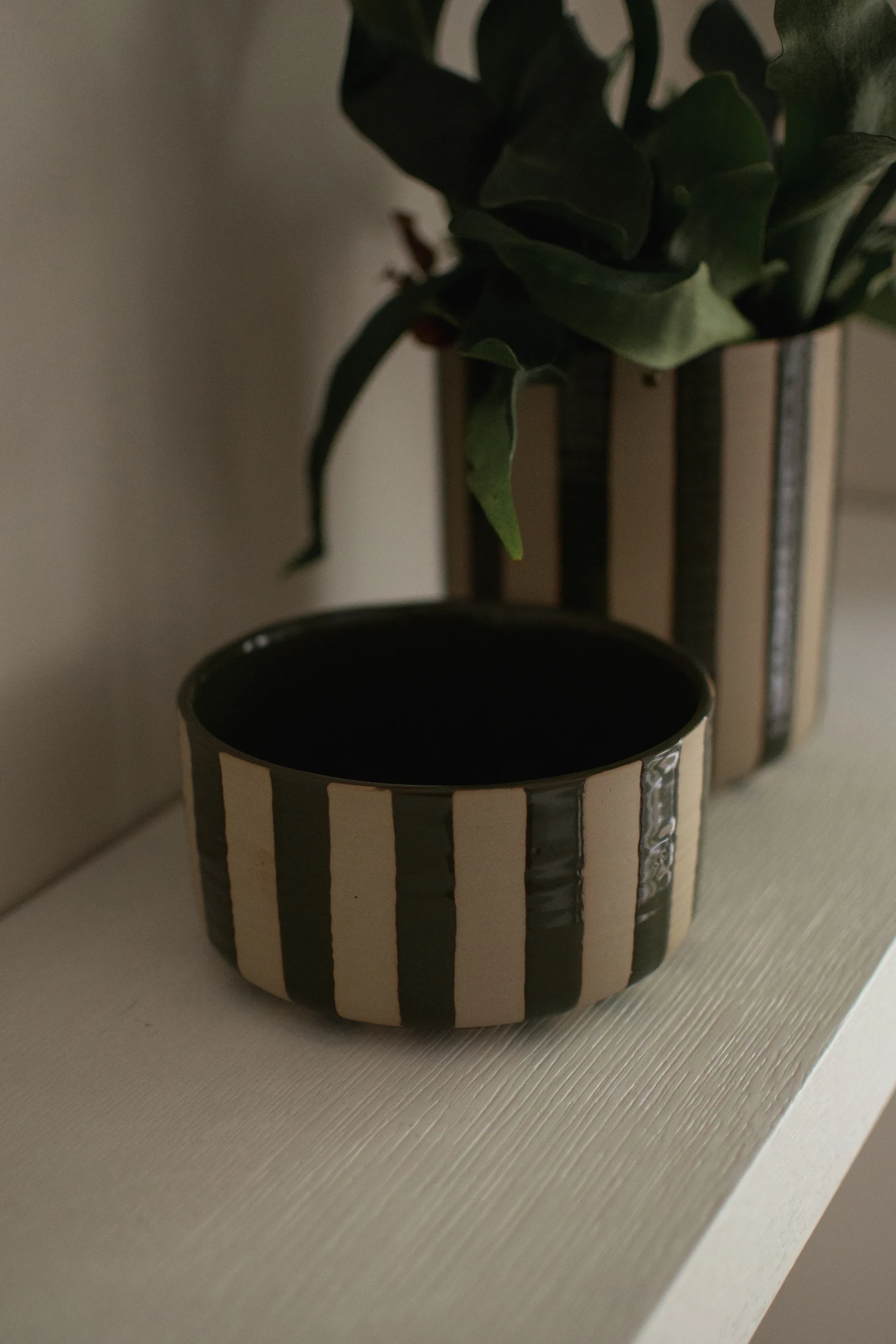 Line decoratieschaal Ø16 cm, Stripe Green DBKD