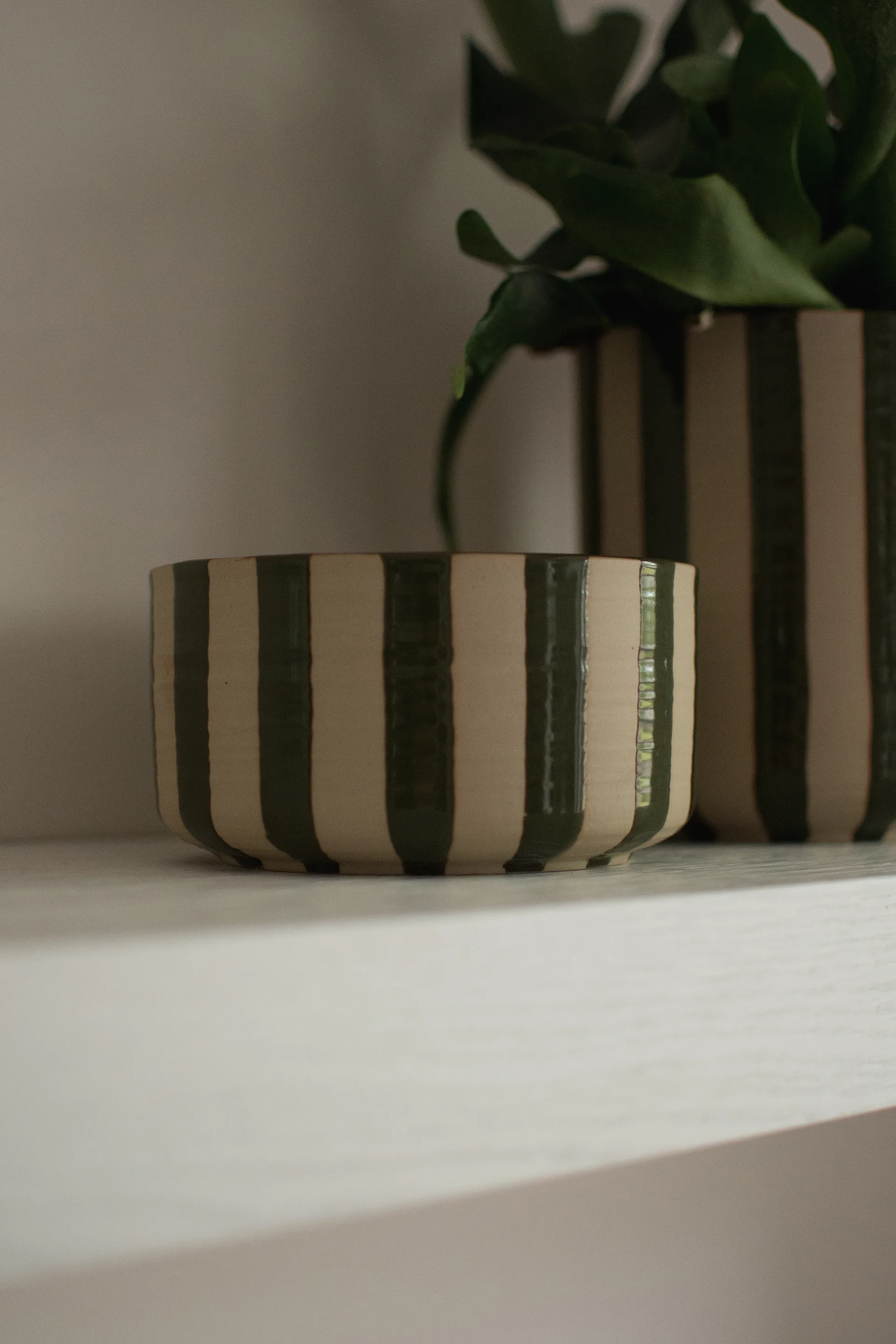 Line decoratieschaal Ø16 cm, Stripe Green DBKD