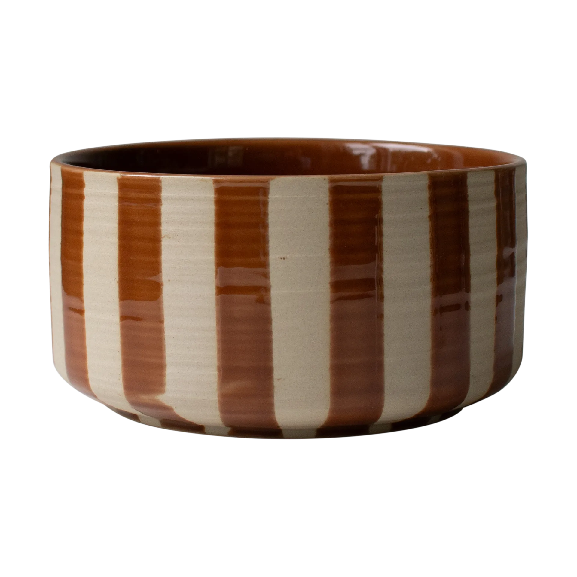 Line decoratieschaal Ø16 cm, Stripe nougat DBKD