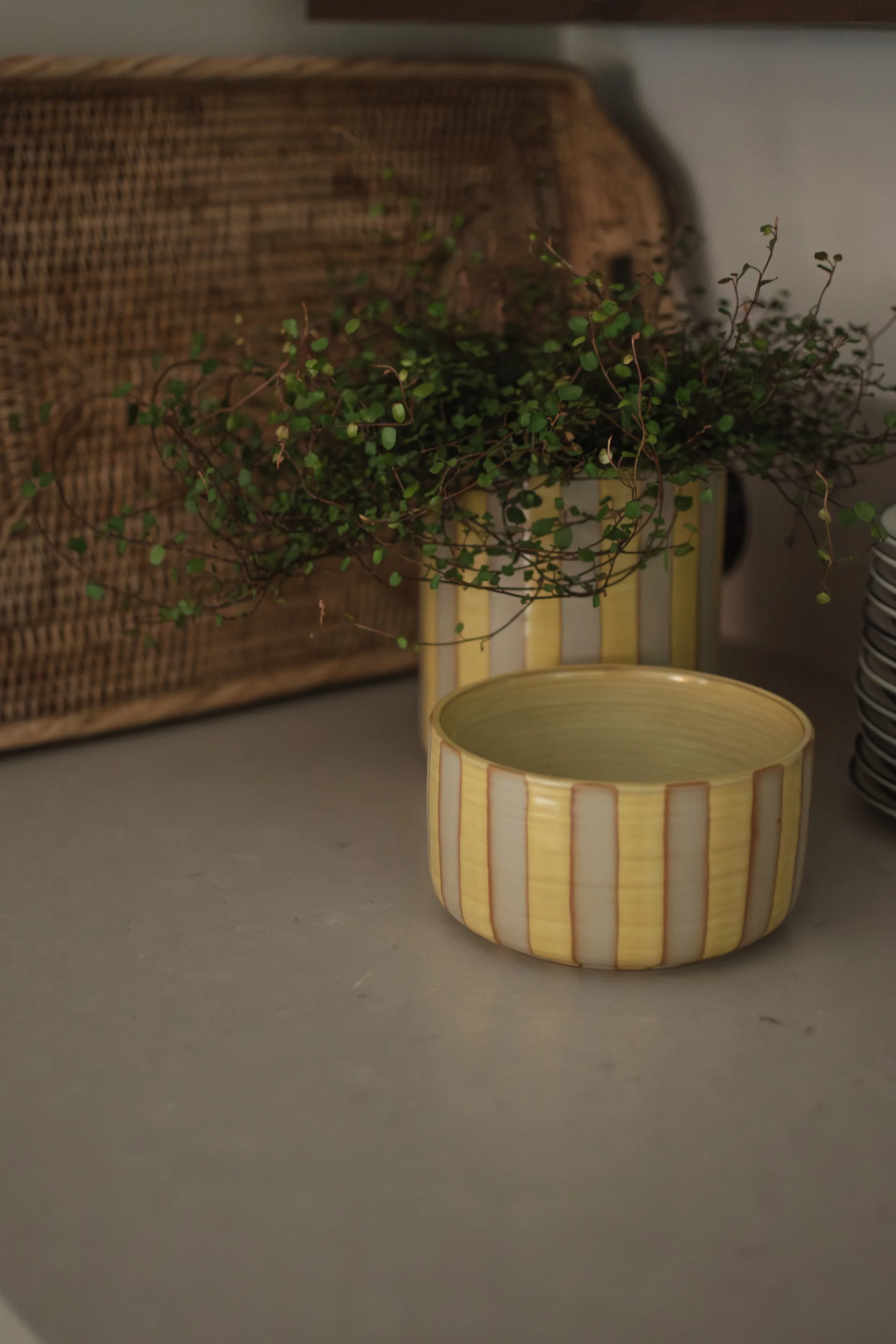 Line decoratieschaal Ø16 cm, Yellow DBKD