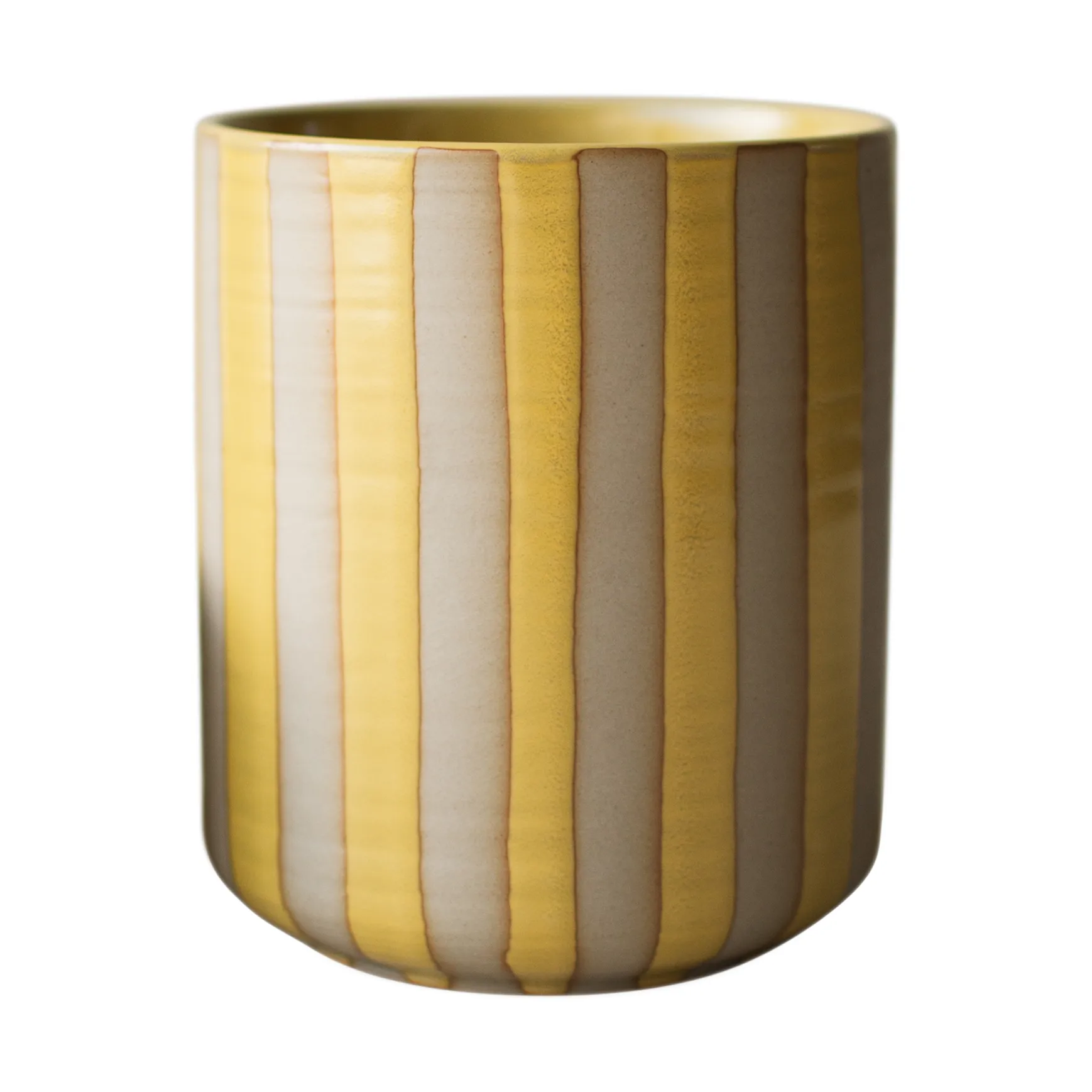 Line pot Ø14x16 cm, Yellow DBKD