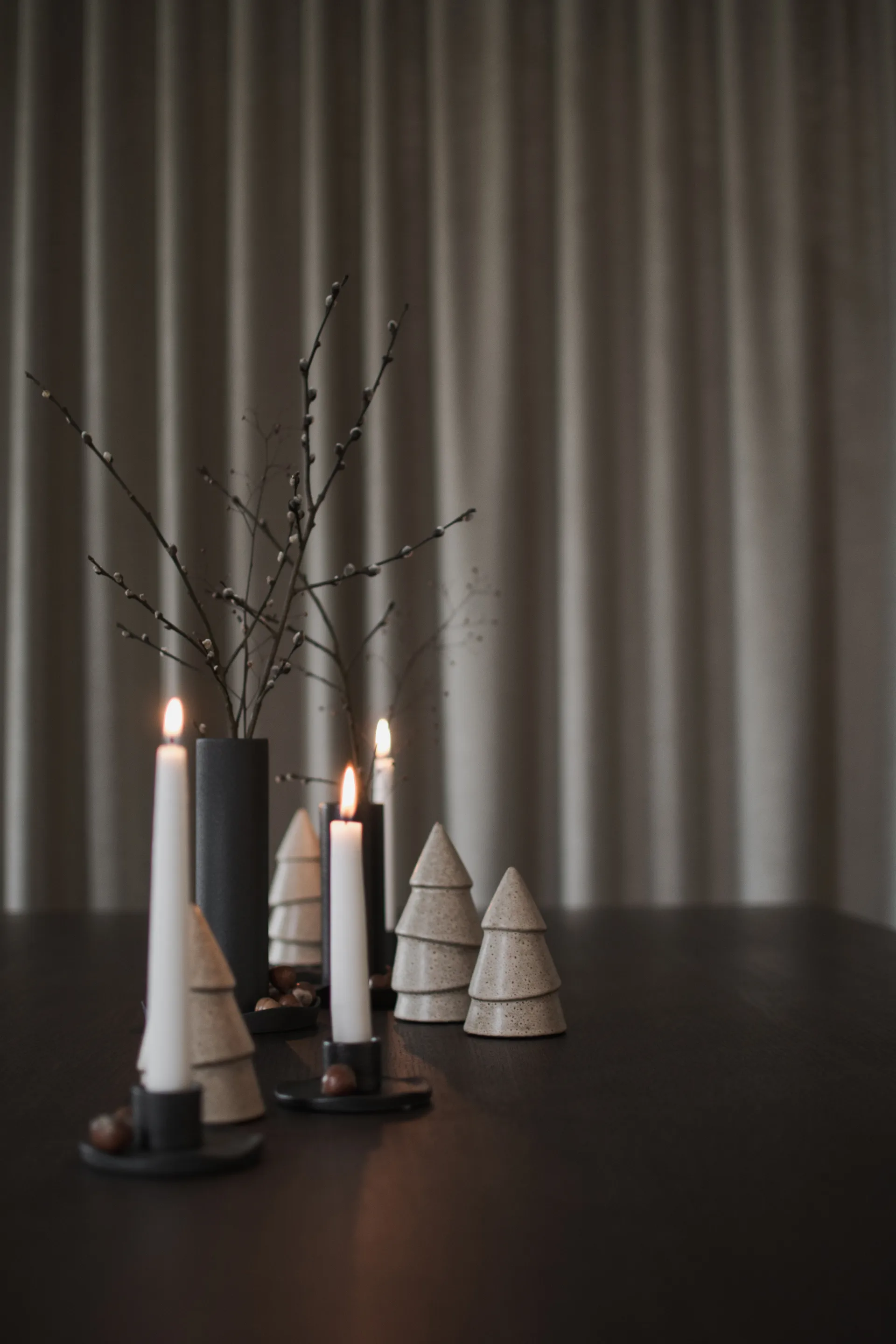 Narrow kerstboom beige, Small 11 cm DBKD