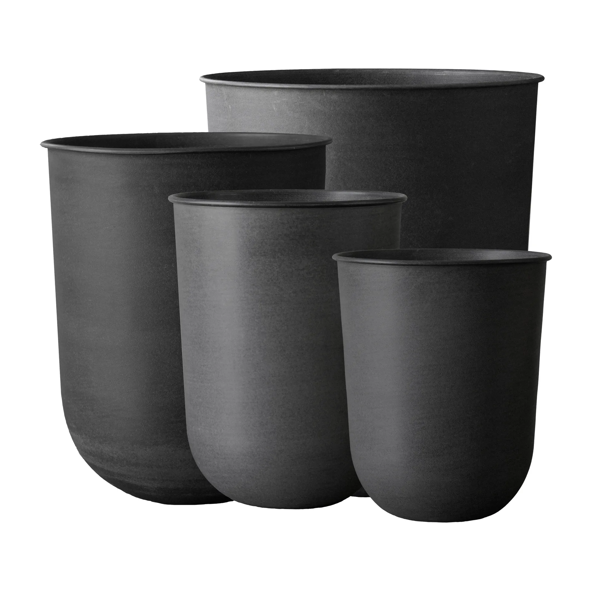 Out bloempot 4-delig, Black DBKD