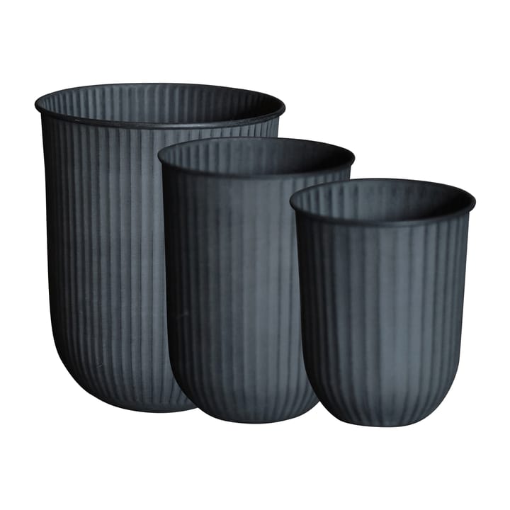 Out stripe bloempot 3-pack - Black - DBKD