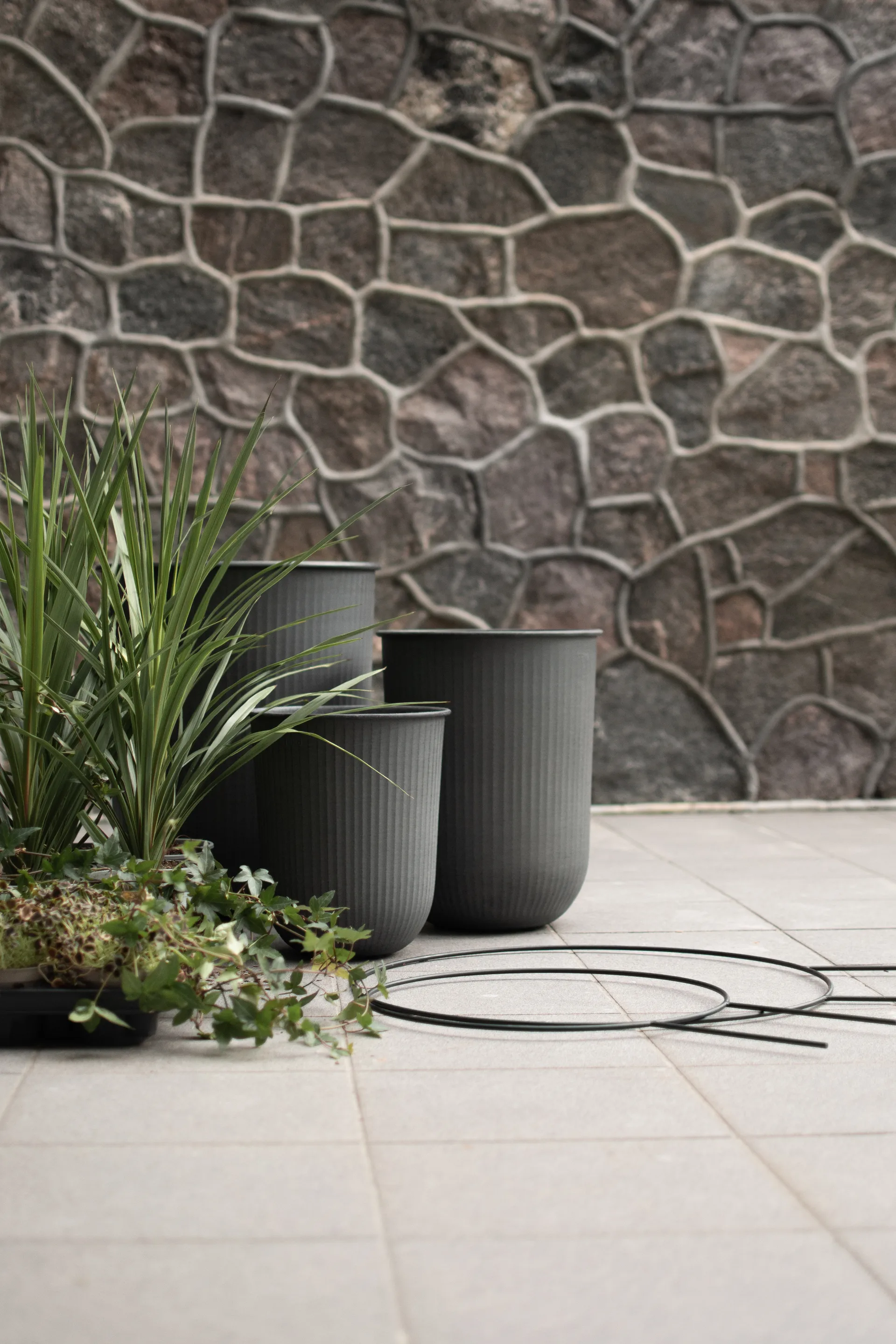 Out stripe bloempot 3-pack, Black DBKD