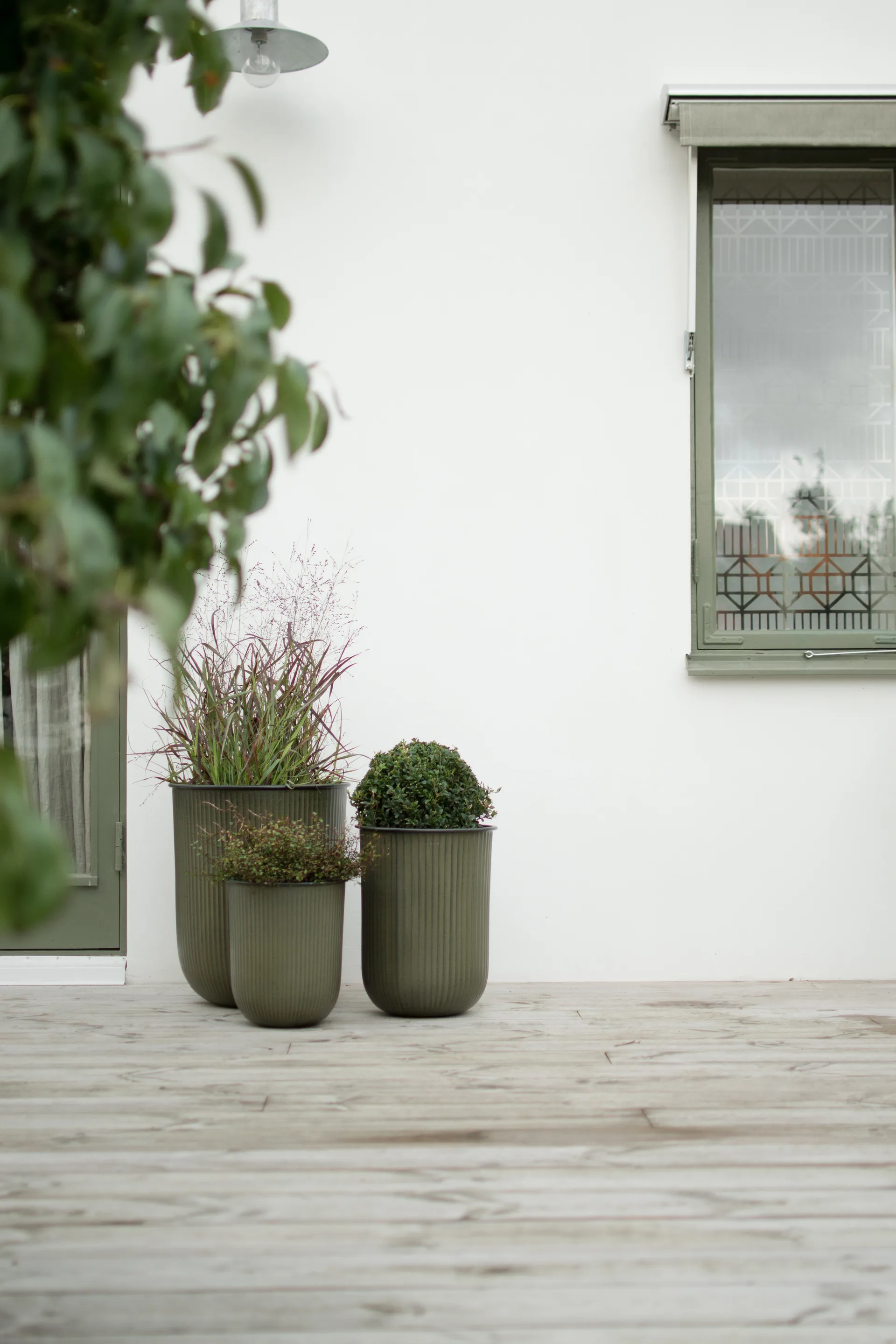 Out stripe bloempot 3-pack, Green DBKD