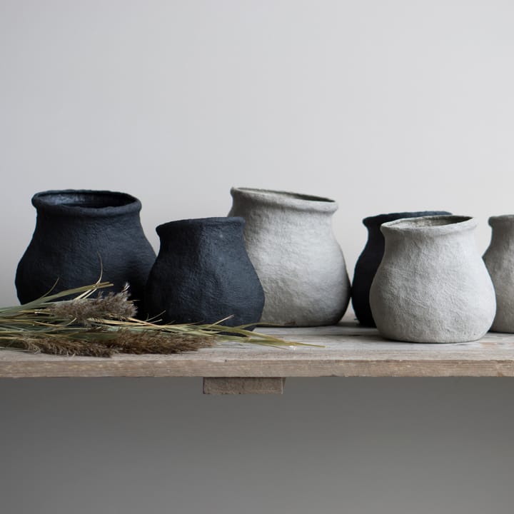 Paper bloempot zwart, Klein Ø18 cm DBKD
