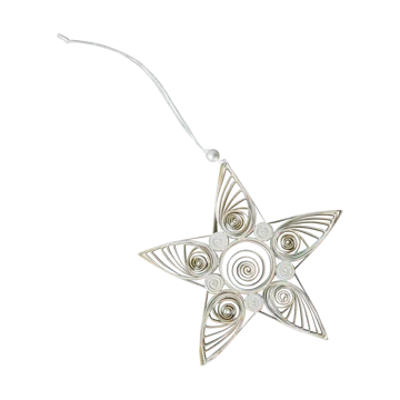 Paper star kersthanger 10,5 cm - White - DBKD