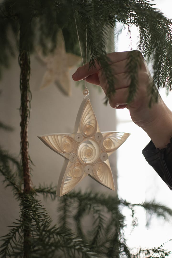 Paper star kersthanger 10,5 cm, White DBKD