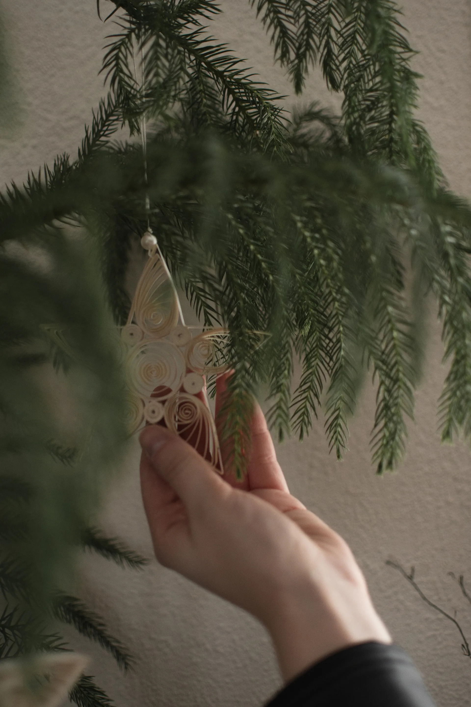 Paper star kersthanger 10,5 cm, White DBKD