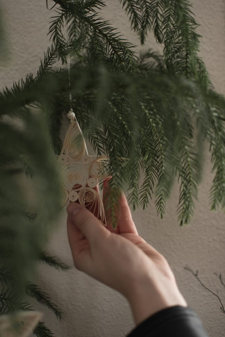Paper star kersthanger 10,5 cm, White DBKD