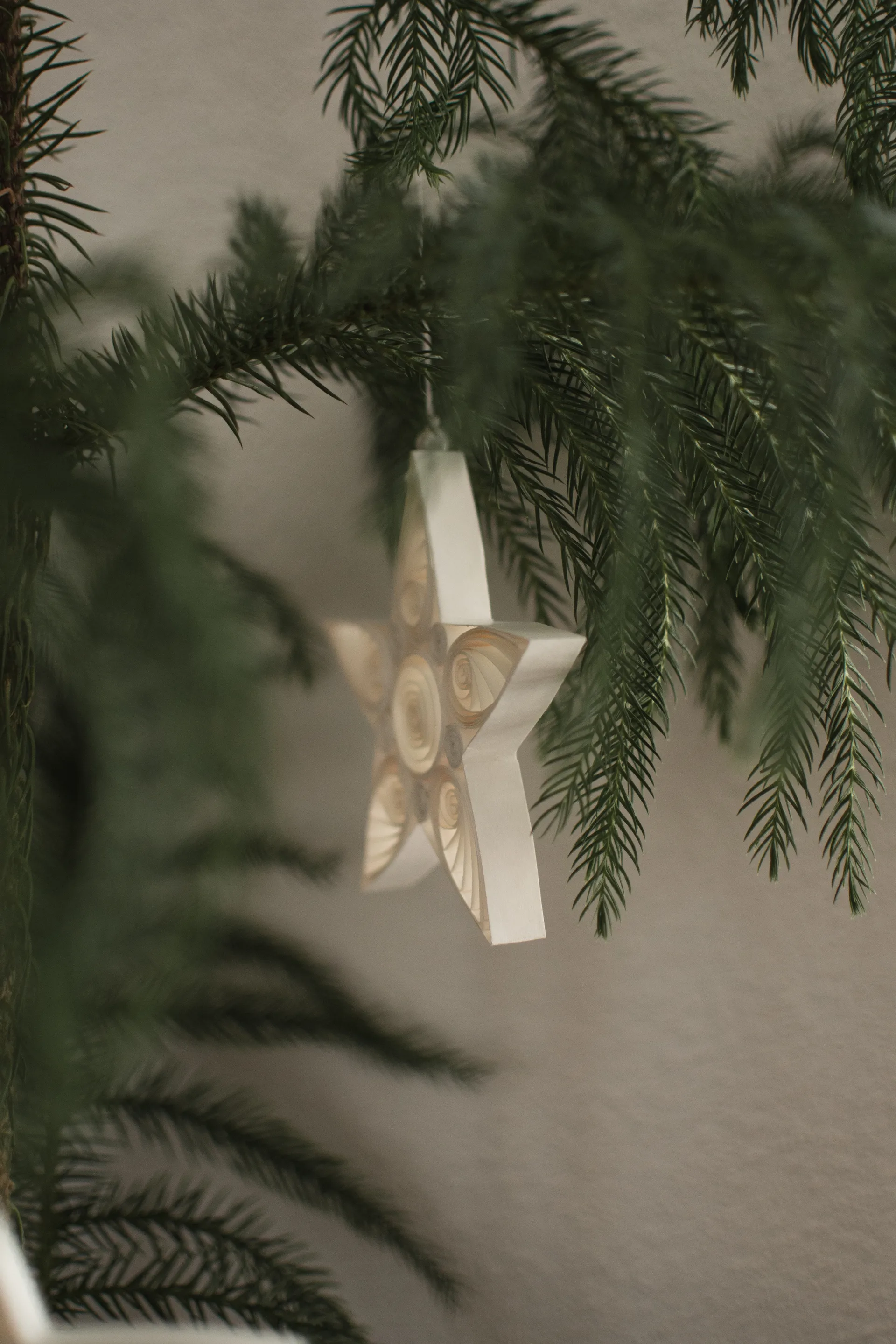 Paper star kersthanger 13 cm, White DBKD