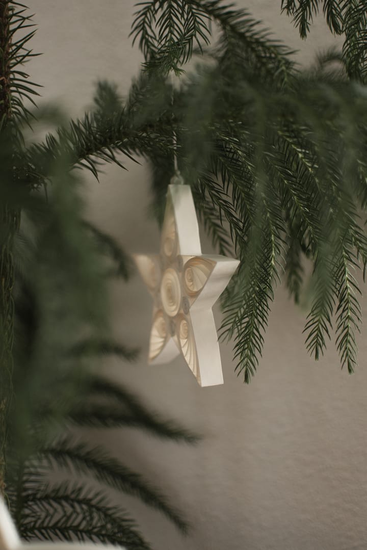Paper star kersthanger 13 cm, White DBKD