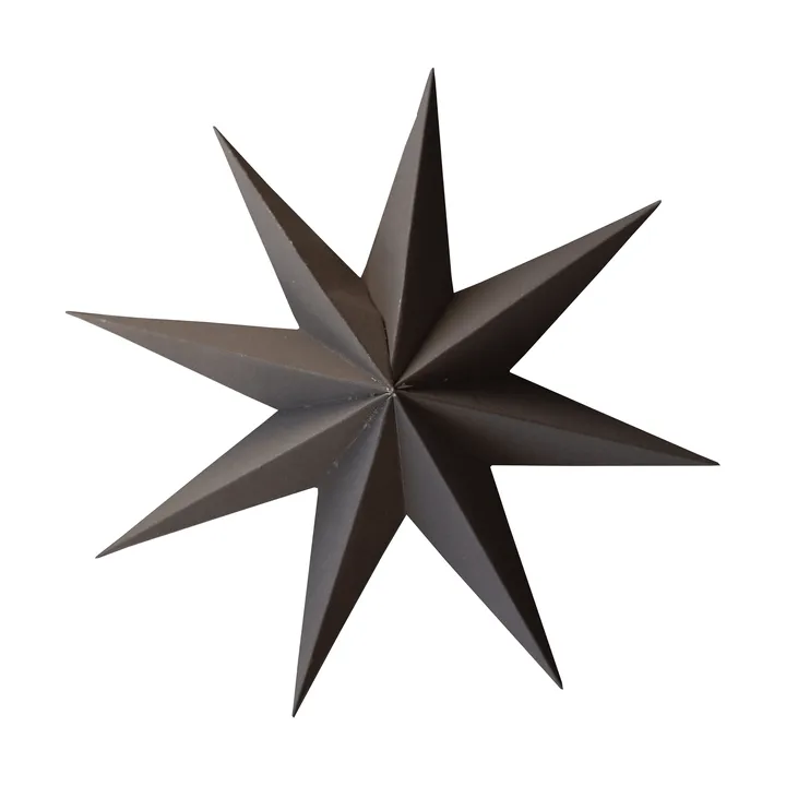 Paper winter star decoratiehanger - Brown, large, Ø19 cm - DBKD