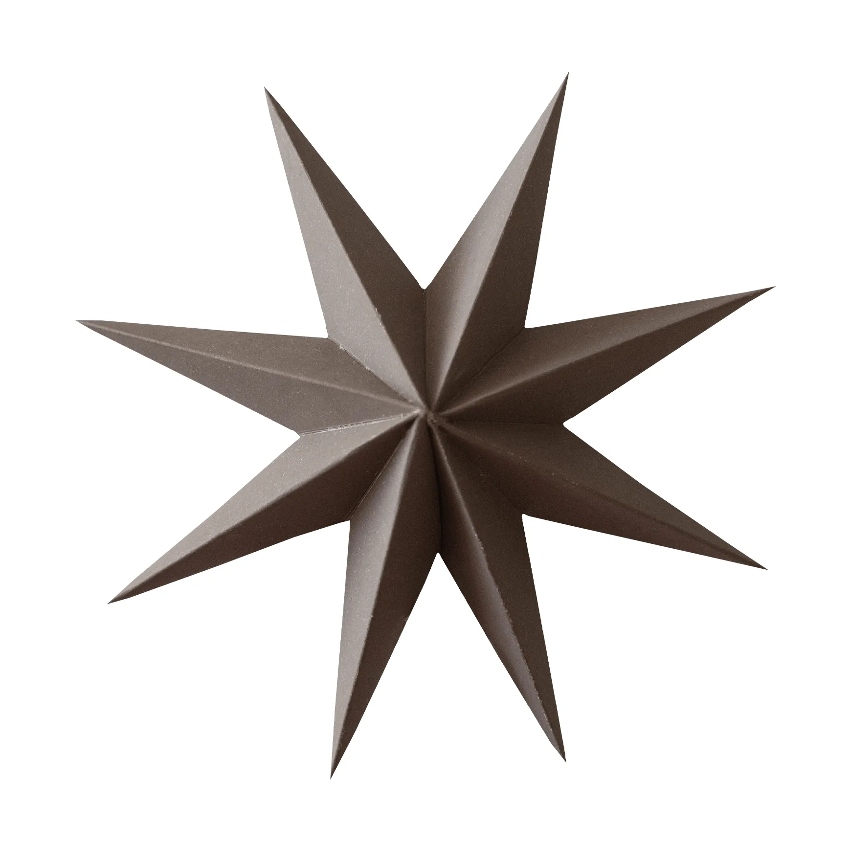 Paper winter star decoratiehanger, Brown, medium, Ø14 cm DBKD