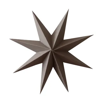 Paper winter star decoratiehanger - Brown, medium, Ø14 cm - DBKD