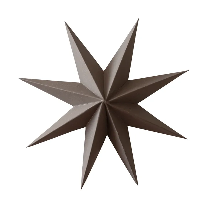 Paper winter star decoratiehanger - Brown, medium, Ø14 cm - DBKD