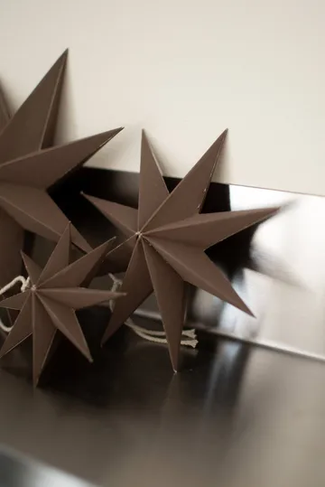 Paper winter star decoratiehanger - Brown, medium, Ø14 cm - DBKD