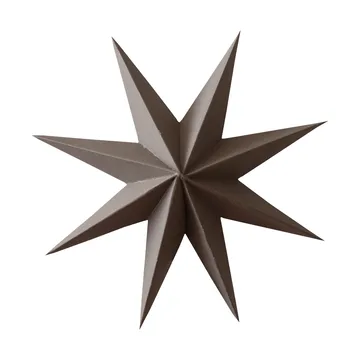 Paper winter star decoratiehanger - Brown, small, Ø9 cm - DBKD