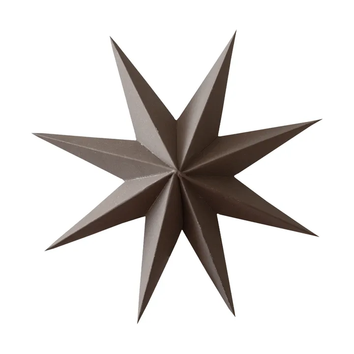 Paper winter star decoratiehanger - Brown, small, Ø9 cm - DBKD