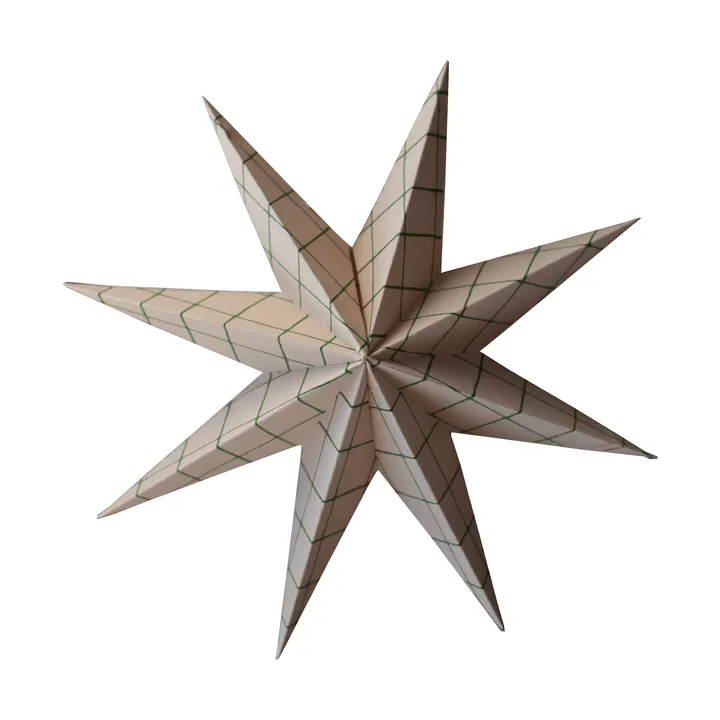 Paper winter star decoratiehanger - Square sand, large, Ø19 cm - DBKD