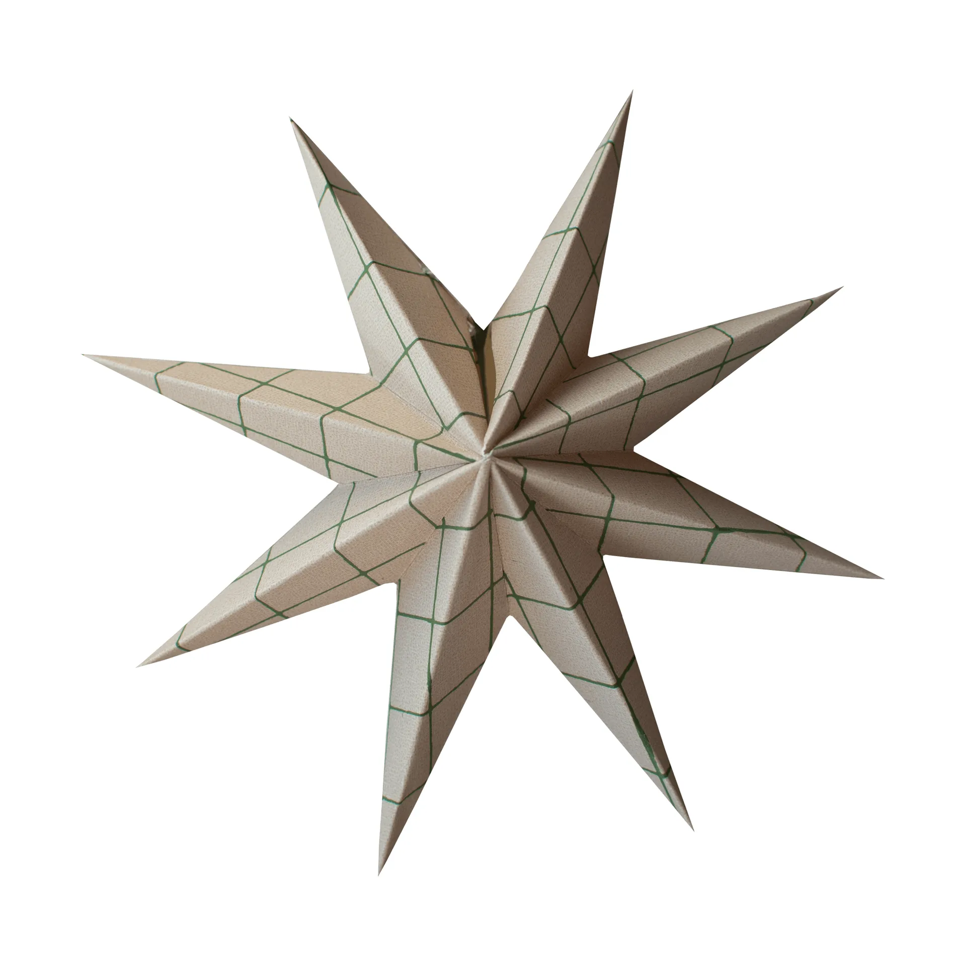 Paper winter star decoratiehanger, Square sand, medium, Ø14 cm DBKD