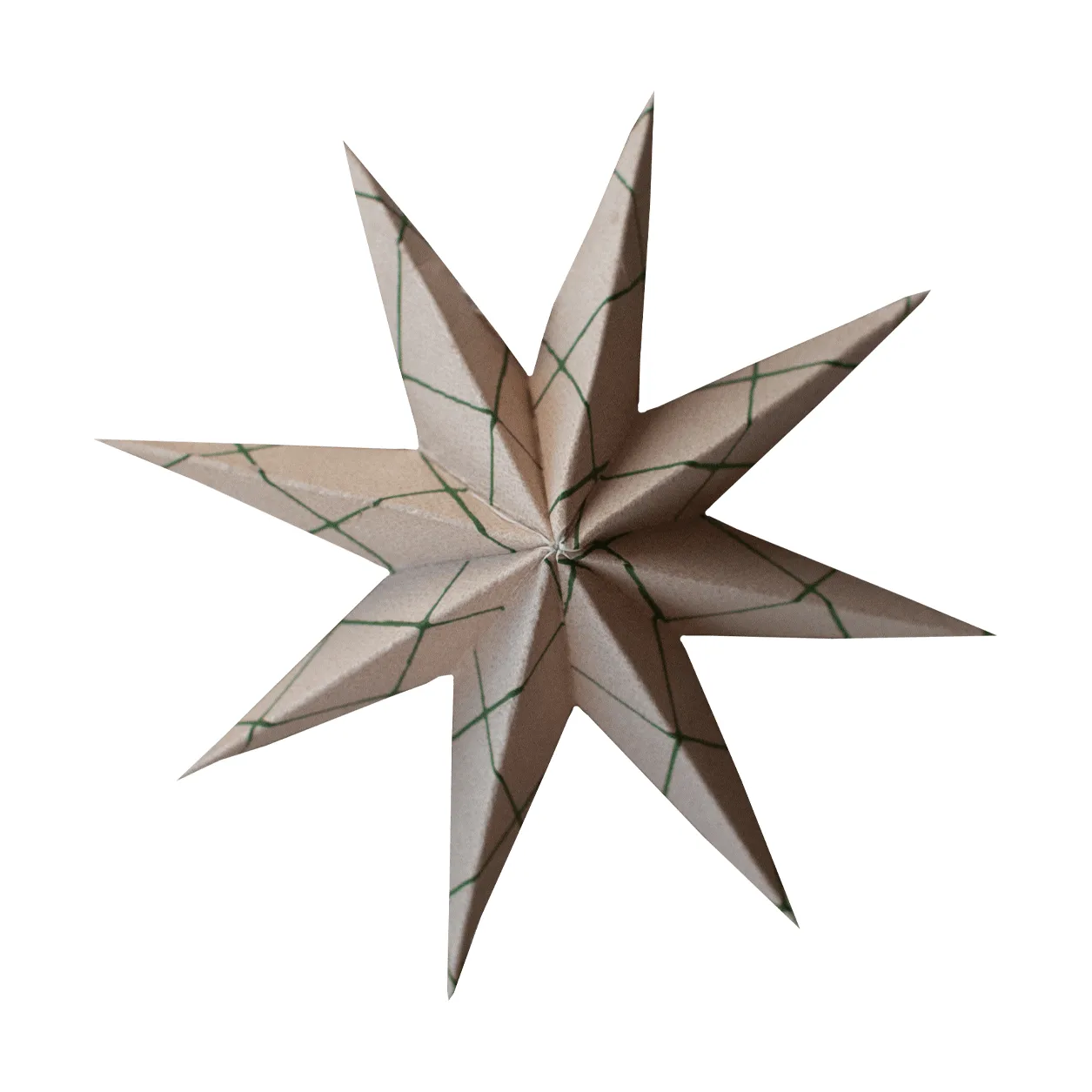 Paper winter star decoratiehanger, Square sand, small, Ø9 cm DBKD