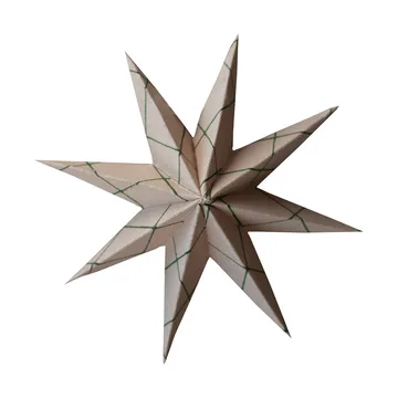 Paper winter star decoratiehanger - Square sand, small, Ø9 cm - DBKD