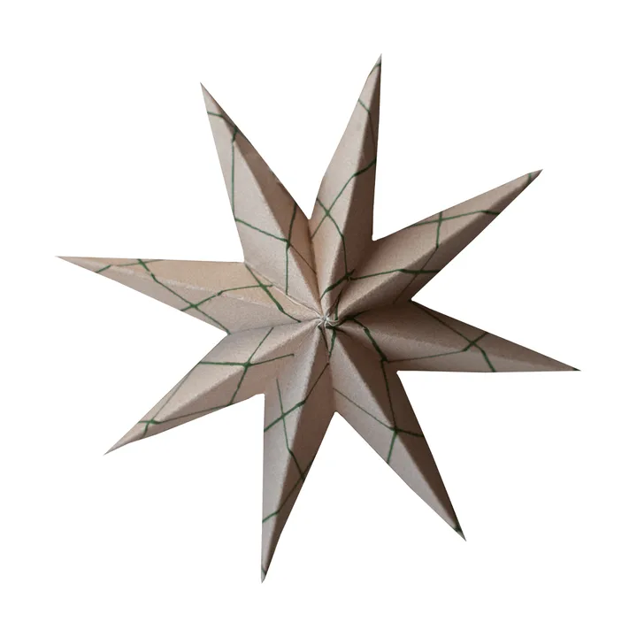 Paper winter star decoratiehanger - Square sand, small, Ø9 cm - DBKD