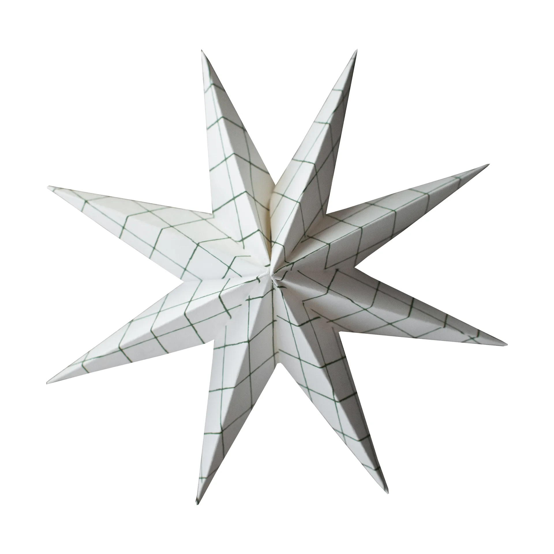 Paper winter star decoratiehanger, Square white, large, Ø19 cm DBKD