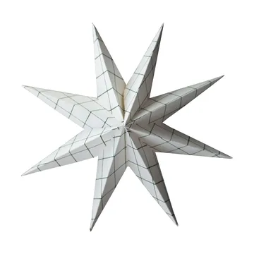Paper winter star decoratiehanger - Square white, large, Ø19 cm - DBKD
