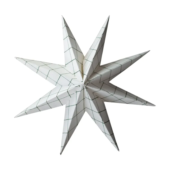 Paper winter star decoratiehanger - Square white, large, Ø19 cm - DBKD