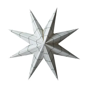 Paper winter star decoratiehanger - Square white, medium, Ø14 cm - DBKD
