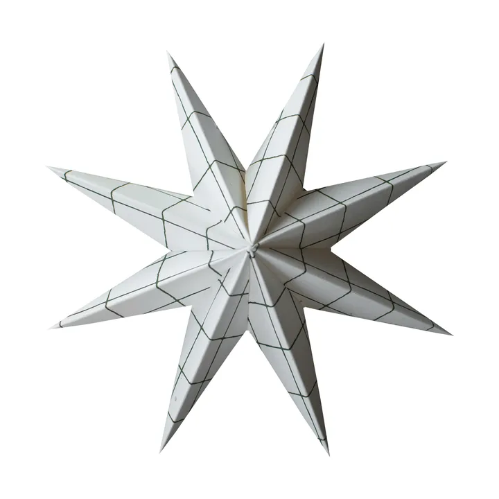 Paper winter star decoratiehanger - Square white, medium, Ø14 cm - DBKD