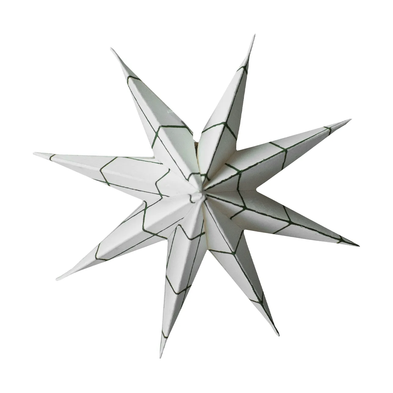 Paper winter star decoratiehanger, Square white, small, Ø9 cm DBKD