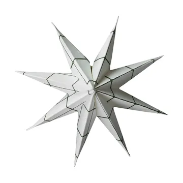 Paper winter star decoratiehanger - Square white, small, Ø9 cm - DBKD