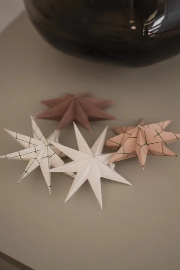 Paper winter star decoratiehanger - Square white, small, Ø9 cm - DBKD