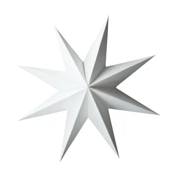 Paper winter star decoratiehanger - White, large, Ø19 cm - DBKD