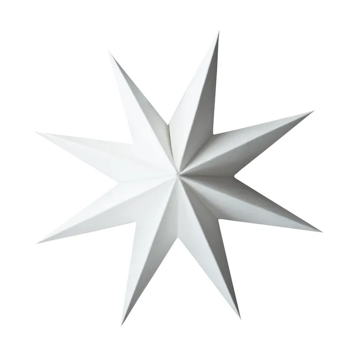 Paper winter star decoratiehanger - White, large, Ø19 cm - DBKD