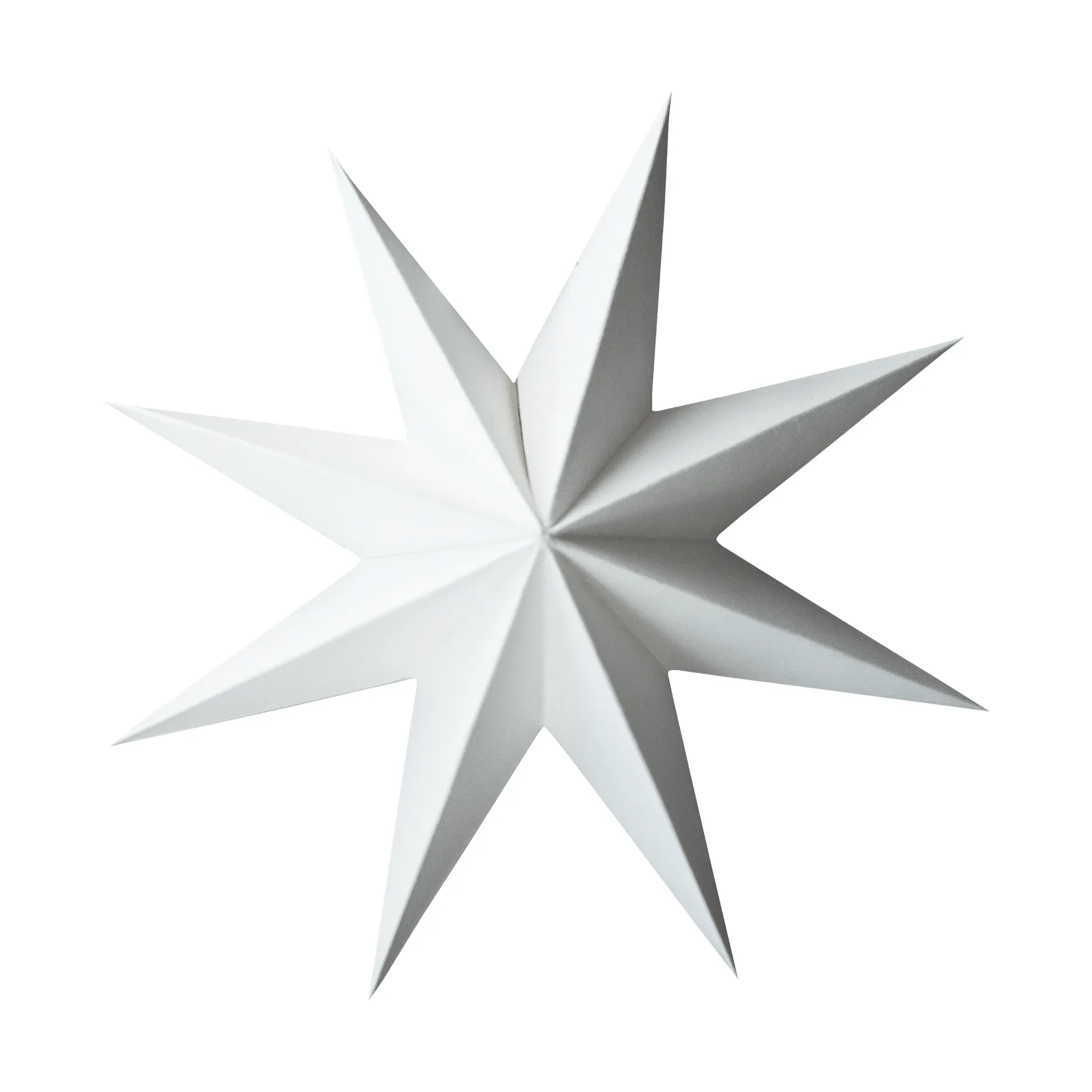 Paper winter star decoratiehanger, White, medium, Ø14 cm DBKD