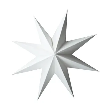 Paper winter star decoratiehanger - White, medium, Ø14 cm - DBKD
